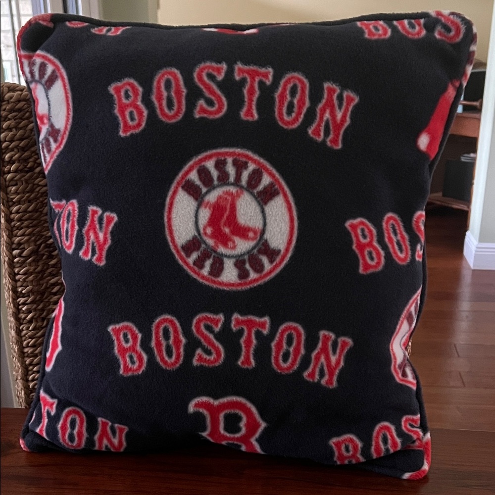 Boston Red Sox Fleece Pillow - Navy and Red w/White Accents Homemade Super Soft